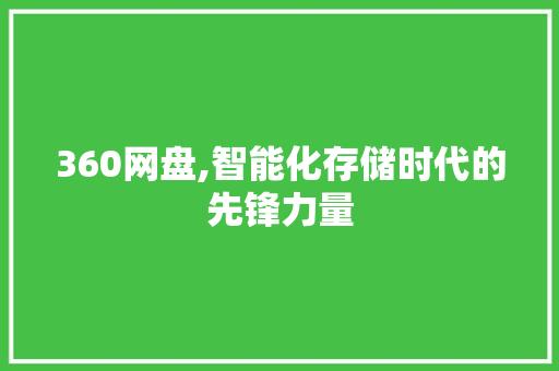 360网盘,智能化存储时代的先锋力量