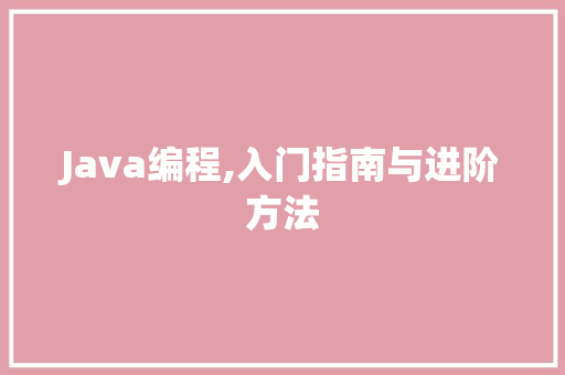 Java编程,入门指南与进阶方法