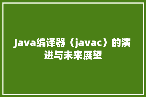 Java编译器（javac）的演进与未来展望