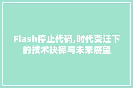 Flash停止代码,时代变迁下的技术抉择与未来展望 PHP