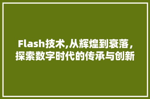 Flash技术,从辉煌到衰落，探索数字时代的传承与创新