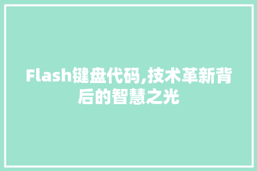 Flash键盘代码,技术革新背后的智慧之光