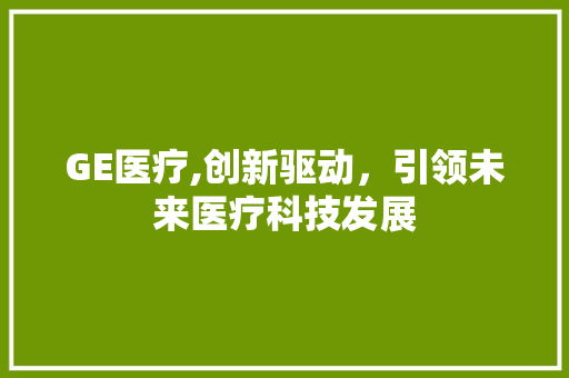 GE医疗,创新驱动，引领未来医疗科技发展