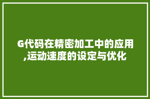 G代码在精密加工中的应用,运动速度的设定与优化