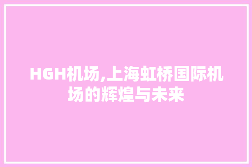 HGH机场,上海虹桥国际机场的辉煌与未来