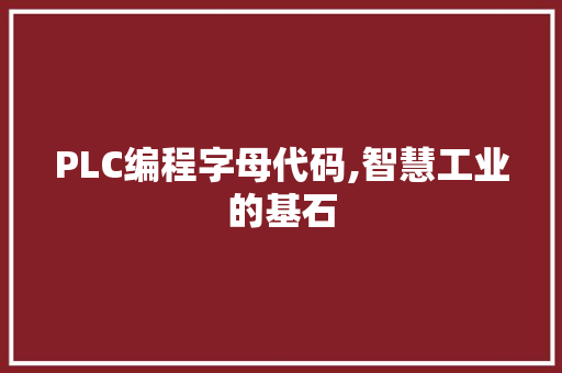 PLC编程字母代码,智慧工业的基石