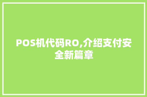 POS机代码RO,介绍支付安全新篇章