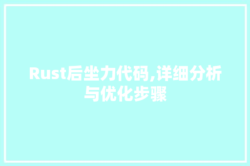 Rust后坐力代码,详细分析与优化步骤