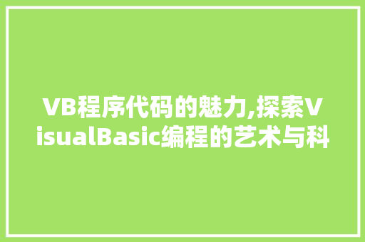 VB程序代码的魅力,探索VisualBasic编程的艺术与科学