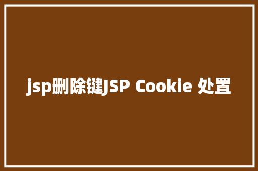 jsp删除键JSP Cookie 处置