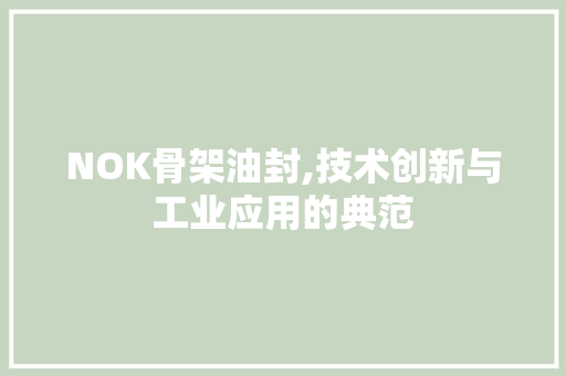 NOK骨架油封,技术创新与工业应用的典范