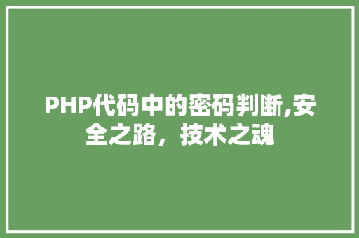 PHP代码中的密码判断,安全之路，技术之魂