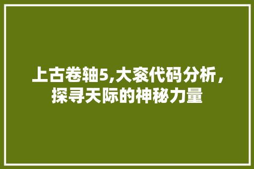 上古卷轴5,大衮代码分析，探寻天际的神秘力量