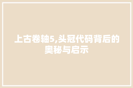 上古卷轴5,头冠代码背后的奥秘与启示