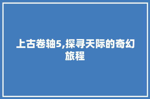 上古卷轴5,探寻天际的奇幻旅程