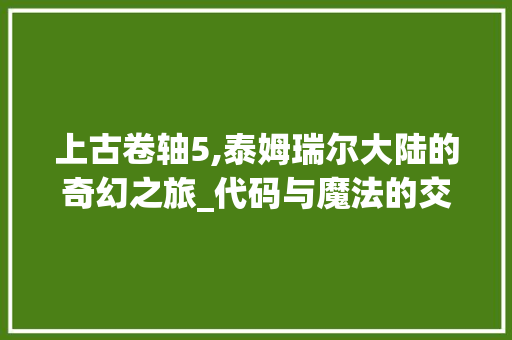 上古卷轴5,泰姆瑞尔大陆的奇幻之旅_代码与魔法的交织