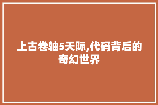 上古卷轴5天际,代码背后的奇幻世界