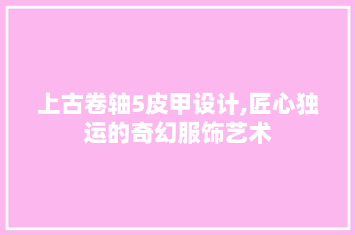 上古卷轴5皮甲设计,匠心独运的奇幻服饰艺术