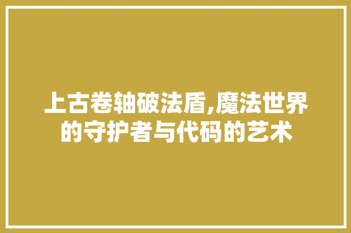 上古卷轴破法盾,魔法世界的守护者与代码的艺术