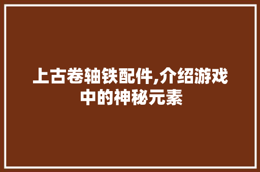 上古卷轴铁配件,介绍游戏中的神秘元素