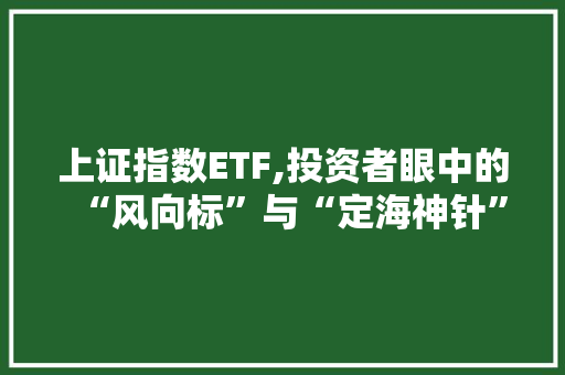 上证指数ETF,投资者眼中的“风向标”与“定海神针”