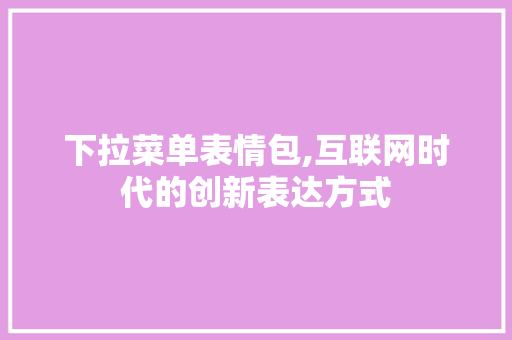 下拉菜单表情包,互联网时代的创新表达方式