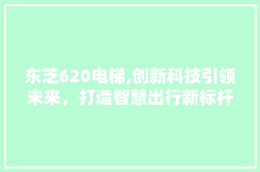 东芝620电梯,创新科技引领未来，打造智慧出行新标杆