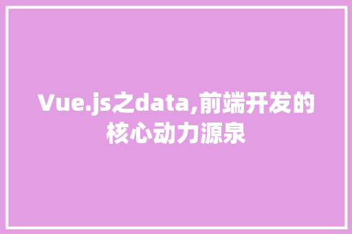 Vue.js之data,前端开发的核心动力源泉