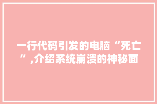 一行代码引发的电脑“死亡”,介绍系统崩溃的神秘面纱