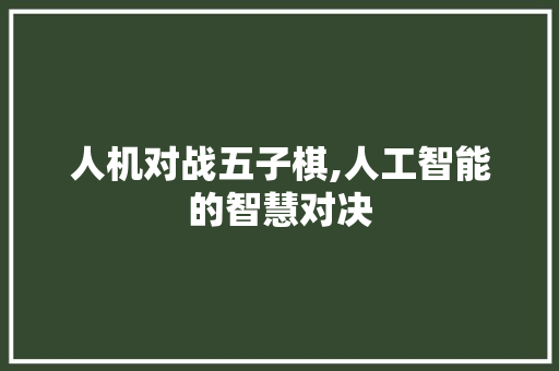 人机对战五子棋,人工智能的智慧对决