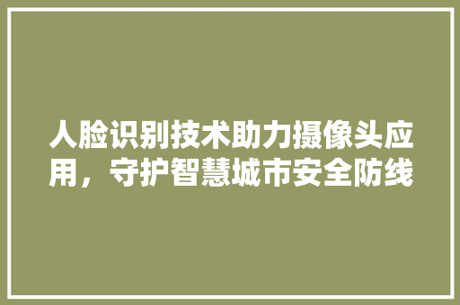 人脸识别技术助力摄像头应用，守护智慧城市安全防线