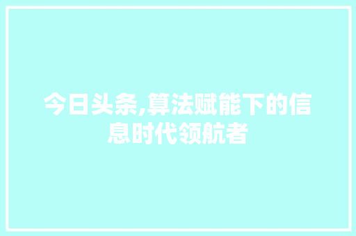 今日头条,算法赋能下的信息时代领航者