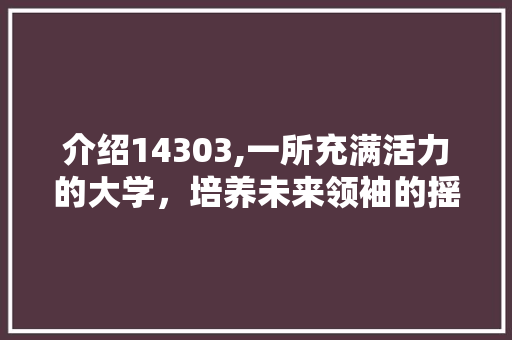 介绍14303,一所充满活力的大学，培养未来领袖的摇篮