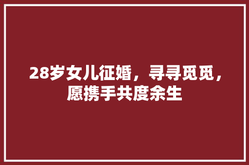 28岁女儿征婚，寻寻觅觅，愿携手共度余生