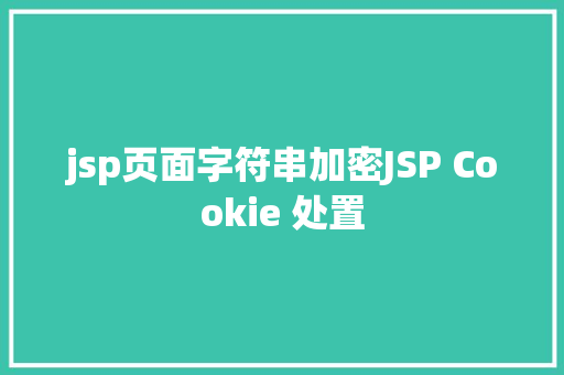 jsp页面字符串加密JSP Cookie 处置 Webpack