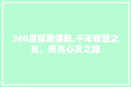 360度探索佛教,千年智慧之光，照亮心灵之路