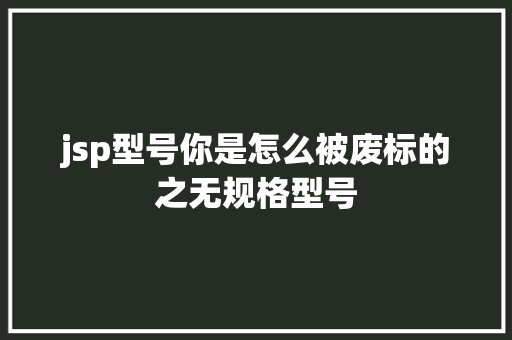 jsp型号你是怎么被废标的之无规格型号