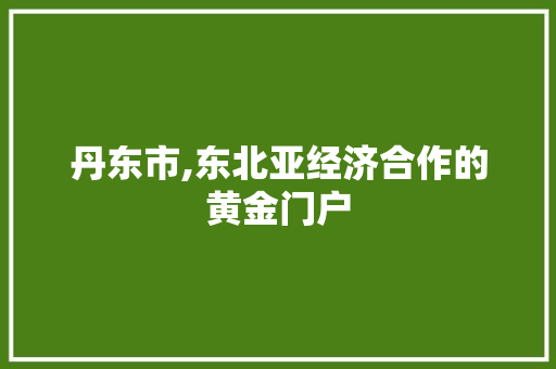 丹东市,东北亚经济合作的黄金门户