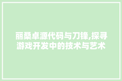 丽桑卓源代码与刀锋,探寻游戏开发中的技术与艺术