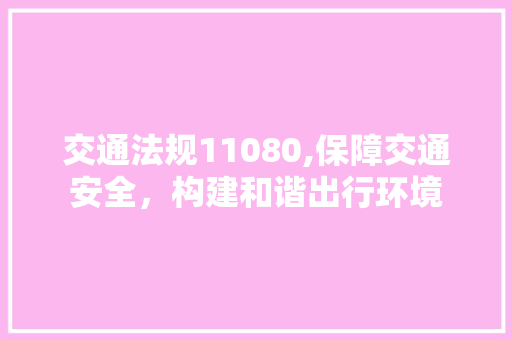 交通法规11080,保障交通安全，构建和谐出行环境