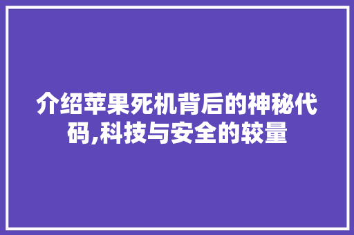 介绍苹果死机背后的神秘代码,科技与安全的较量