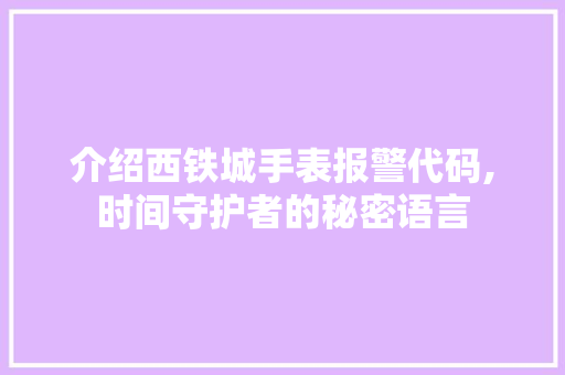 介绍西铁城手表报警代码,时间守护者的秘密语言