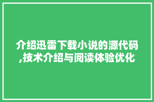 介绍迅雷下载小说的源代码,技术介绍与阅读体验优化