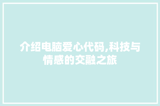 介绍电脑爱心代码,科技与情感的交融之旅