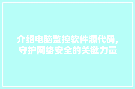 介绍电脑监控软件源代码,守护网络安全的关键力量 GraphQL