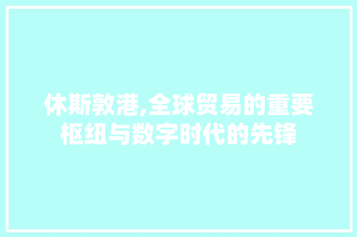 休斯敦港,全球贸易的重要枢纽与数字时代的先锋