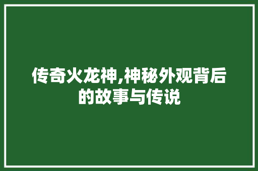 传奇火龙神,神秘外观背后的故事与传说