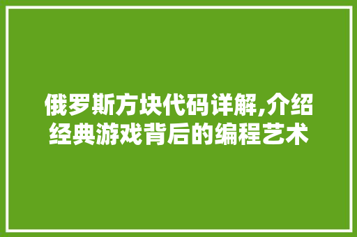 俄罗斯方块代码详解,介绍经典游戏背后的编程艺术