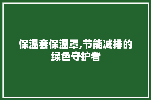 保温套保温罩,节能减排的绿色守护者