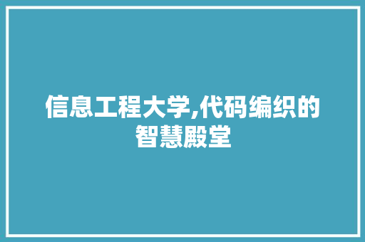 信息工程大学,代码编织的智慧殿堂